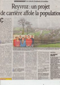 Le Dauphiné Libéré juin 2012 Reyvroz